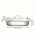 Fuente para Hornear Antiadherente con Tapa de Acero Inoxidable – Resistente al Calor, Ideal para Hornear, Asar a la Parrilla y Servir