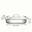 Fuente para Hornear Antiadherente con Tapa de Acero Inoxidable – Resistente al Calor, Ideal para Hornear, Asar a la Parrilla y Servir