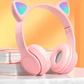 Auriculares Bluetooth Infantiles con Orejas de Gatito LED – Inalámbricos, Coloridos y Divertidos