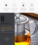 Bule de Vidrio de Borosilicato 1L con Infusor de Acero Inoxidable – Tetera Resistente al Calor para Té
