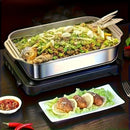 Fuente para Hornear Antiadherente con Tapa de Acero Inoxidable – Resistente al Calor, Ideal para Hornear, Asar a la Parrilla y Servir