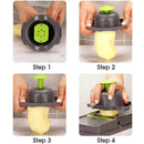 Cortador de Verduras Multifuncional – Laminador, Rallador y Cortador en Cubos con Hojas de Acero Inoxidable