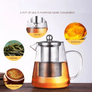 Bule de Vidrio de Borosilicato 1L con Infusor de Acero Inoxidable – Tetera Resistente al Calor para Té
