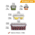 Juego con 8 Recipientes Herméticos sin BPA – Recipientes con Cierre para Microondas y Congelador, Ideales para Almacenar Alimentos