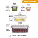 Juego con 8 Recipientes Herméticos sin BPA – Recipientes con Cierre para Microondas y Congelador, Ideales para Almacenar Alimentos