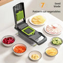 Cortador de Verduras Multifuncional – Laminador, Rallador y Cortador en Cubos con Hojas de Acero Inoxidable