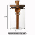 Frascos de Vidrio Herméticos con Tapa de Madera y Cuchara – Organizadores Modernos para Cocina, Café, Azúcar y Especias