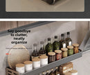 Soporte Organizador de Cocina en Aluminio – Porta Condimentos y Cuchillos Multifuncional de Pared Sin Perforacións