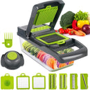 Cortador de Verduras Multifuncional – Laminador, Rallador y Cortador en Cubos con Hojas de Acero Inoxidable
