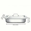 Fuente para Hornear Antiadherente con Tapa de Acero Inoxidable – Resistente al Calor, Ideal para Hornear, Asar a la Parrilla y Servir