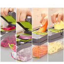 Cortador de Verduras Multifuncional – Laminador, Rallador y Cortador en Cubos con Hojas de Acero Inoxidable