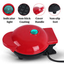 Mini Máquina de Waffle Eléctrica 110V/220V 350W – Antiadherente, Compacta e Ideal para Desayuno y Postres
