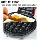 Mini Máquina de Waffle Eléctrica 110V/220V 350W – Antiadherente, Compacta e Ideal para Desayuno y Postres