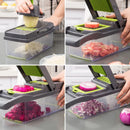 Cortador de Verduras Multifuncional – Laminador, Rallador y Cortador en Cubos con Hojas de Acero Inoxidable