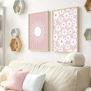 Marco Decorativo Infantil Mariposa Rosa Arcoíris Kawaii – Arte en Lienzo para Habitación de Niña