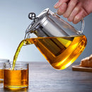 Bule de Vidrio de Borosilicato 1L con Infusor de Acero Inoxidable – Tetera Resistente al Calor para Té