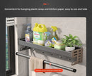 Soporte Organizador de Cocina en Aluminio – Porta Condimentos y Cuchillos Multifuncional de Pared Sin Perforacións