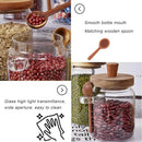 Frascos de Vidrio Herméticos con Tapa de Madera y Cuchara – Organizadores Modernos para Cocina, Café, Azúcar y Especias