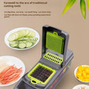Cortador de Verduras Multifuncional – Laminador, Rallador y Cortador en Cubos con Hojas de Acero Inoxidable