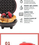 Mini Máquina de Waffle Eléctrica 110V/220V 350W – Antiadherente, Compacta e Ideal para Desayuno y Postres