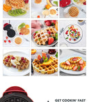 Mini Máquina de Waffle Eléctrica 110V/220V 350W – Antiadherente, Compacta e Ideal para Desayuno y Postres