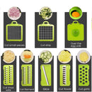 Cortador de Verduras Multifuncional – Laminador, Rallador y Cortador en Cubos con Hojas de Acero Inoxidable