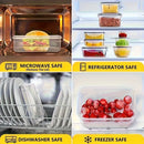 Juego con 8 Recipientes Herméticos sin BPA – Recipientes con Cierre para Microondas y Congelador, Ideales para Almacenar Alimentos