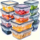 Juego con 8 Recipientes Herméticos sin BPA – Recipientes con Cierre para Microondas y Congelador, Ideales para Almacenar Alimentos