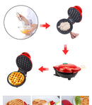 Mini Máquina de Waffle Eléctrica 110V/220V 350W – Antiadherente, Compacta e Ideal para Desayuno y Postres