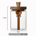 Frascos de Vidrio Herméticos con Tapa de Madera y Cuchara – Organizadores Modernos para Cocina, Café, Azúcar y Especias