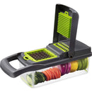 Cortador de Verduras Multifuncional – Laminador, Rallador y Cortador en Cubos con Hojas de Acero Inoxidable