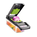 Cortador de Verduras Multifuncional – Laminador, Rallador y Cortador en Cubos con Hojas de Acero Inoxidable