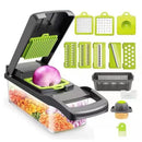 Cortador de Verduras Multifuncional – Laminador, Rallador y Cortador en Cubos con Hojas de Acero Inoxidable