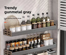 Soporte Organizador de Cocina en Aluminio – Porta Condimentos y Cuchillos Multifuncional de Pared Sin Perforacións
