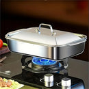 Fuente para Hornear Antiadherente con Tapa de Acero Inoxidable – Resistente al Calor, Ideal para Hornear, Asar a la Parrilla y Servir
